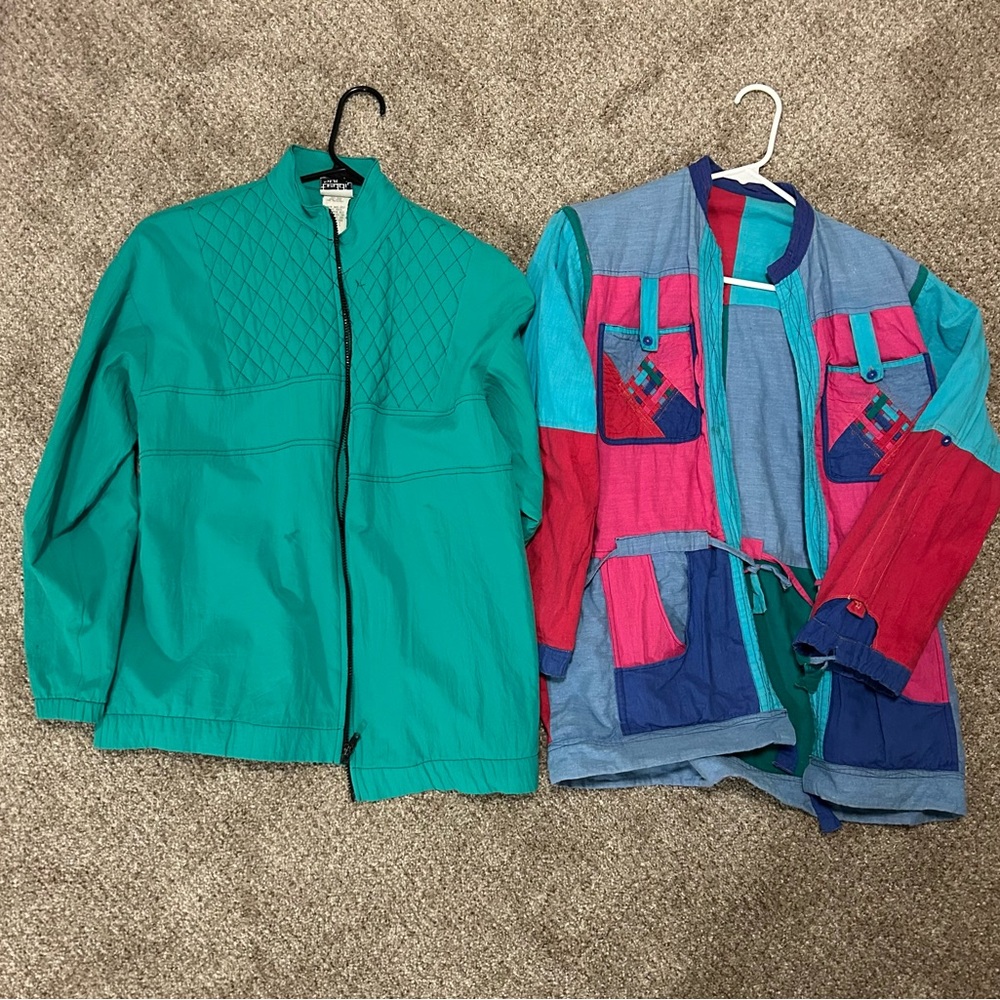Bundle 90s Vintage Retro Patchwork 2 Jacket Bundle - image 1